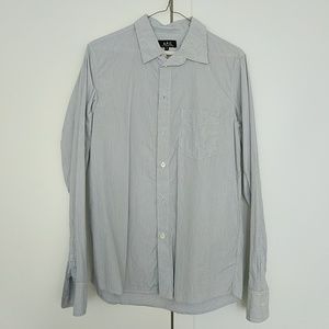 APC Long Sleeve White Striped Button Up - XS